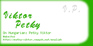 viktor petky business card